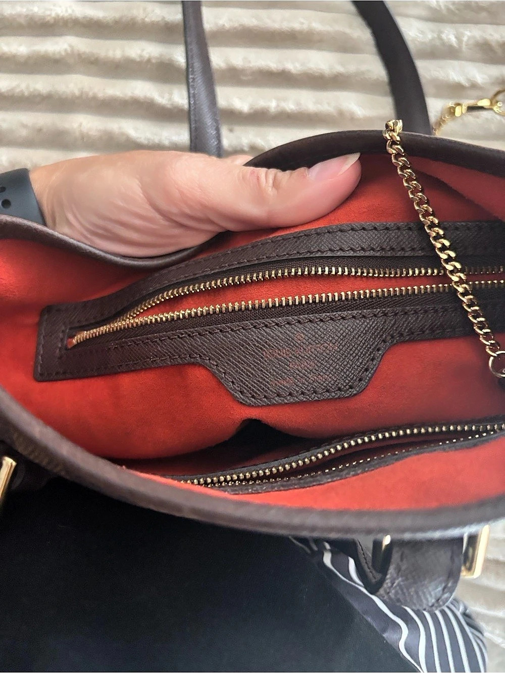 Louis Vuitton Neverfull MM Damier Ebene Tote in Brown - Picture 2 of 10